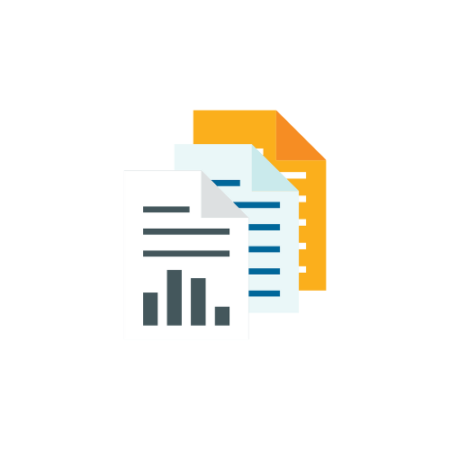 Icon featuring document pages to represent resources